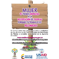 Plegable: Mujer tú tienes derecho a la restitución de tierras porque tu trabajo es reconocido
