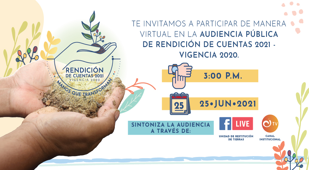 Unidad de Restitución de Tierras realizará rendición de cuentas el próximo 25 de junio 