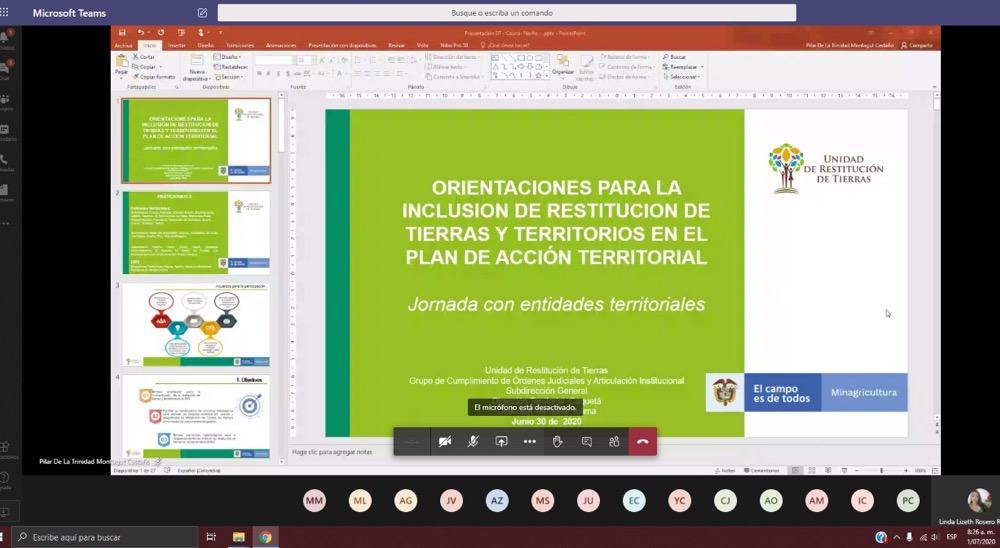 En Nariño, se implementó la restitución de tierras dentro de los Planes de Acción Territorial 