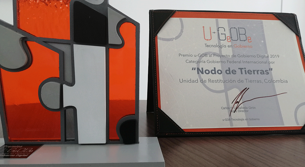  nullExperiencia Nodo de Tierras, de la URT, fue reconocida con el premio U - GOB al Proyecto de Gobierno Digital 2019, en México 