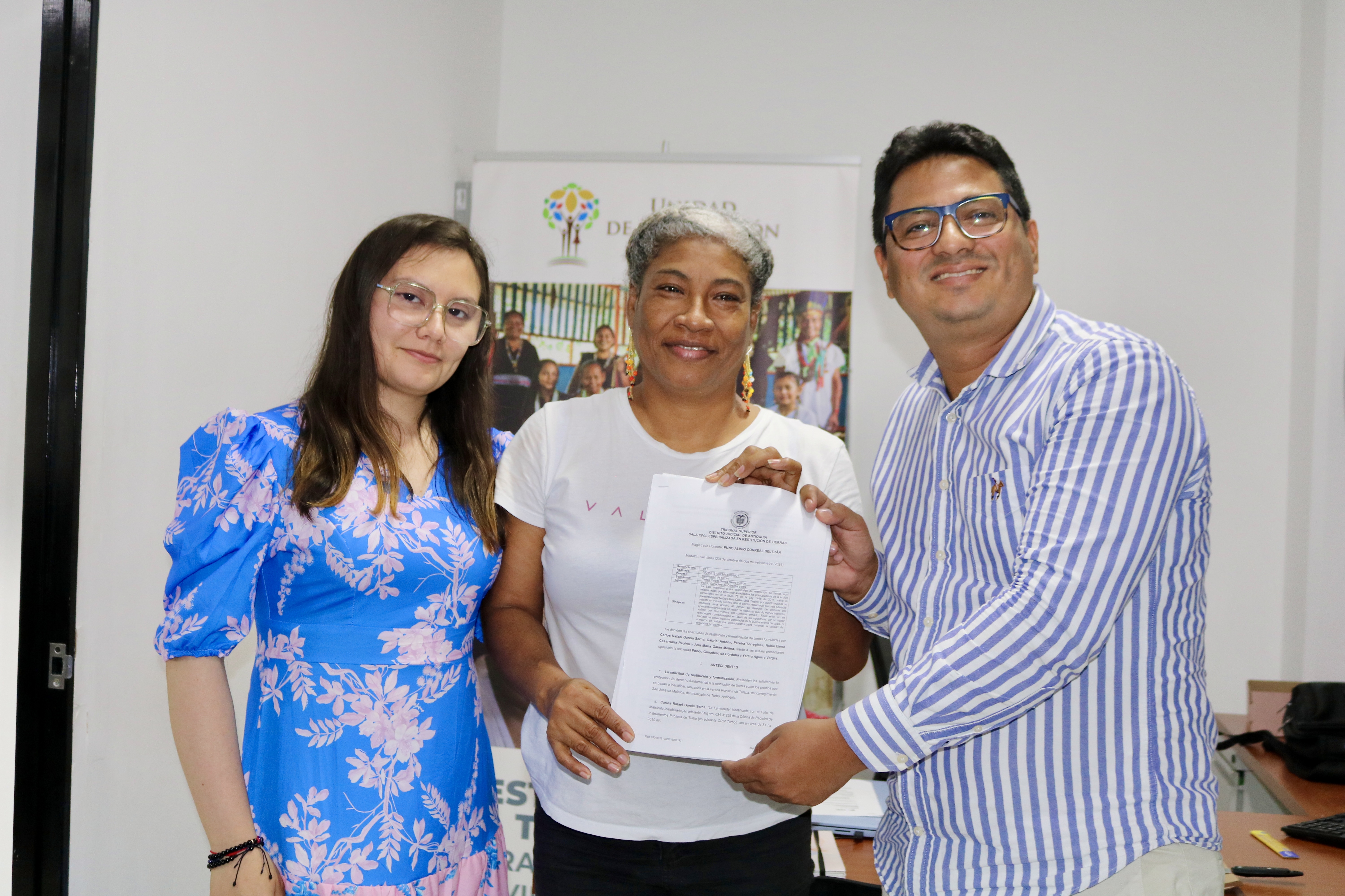 La Dirección Territorial Apartadó de la URT acompañará el proceso de cumplimiento del fallo, con la entrega material del predio y la implementación de un proyecto productivo.  