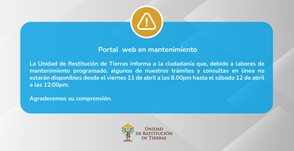 Portal web en mantenimiento